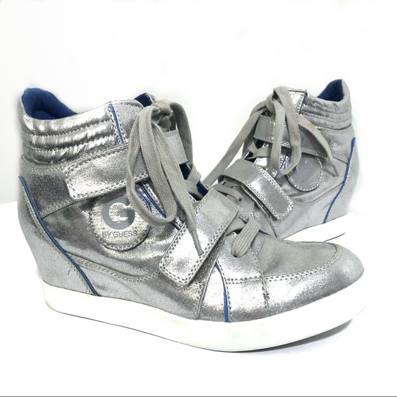 Guess Shoes - GUESS Wedge Silver Sneakers- 9M